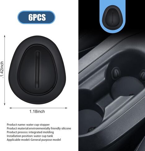 6 PCS Car Cup Position Limiter, Soft Anti-slip Silicone Design, Tool-less Installation, Universal Shockproof Portable Automotive Cup Holder Accessory for Truck SUV Car (Black) in Saudi Arabia