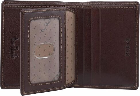 Tony Perotti Men's Italian Leather Bifold Wallet With ID Window Flap, Card Holders, Pockets - Eco-Friendly Vegetable-Tanned Full Grain Leather Wallet Made in Italy - Brown in Saudi Arabia