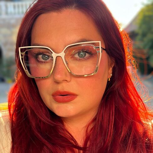 Zeelool Oversized Blue Light Glasses for Women Fashion Metal Square Eyeglasses Non Prescription Quinn in Kuwait