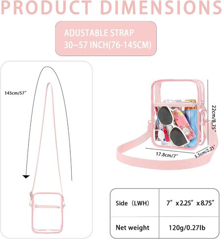 Clear Bag Purse Crossbody Transparent Bag with Sturdy Plastic Buckle for Stadium Events Concerts in Saudi Arabia