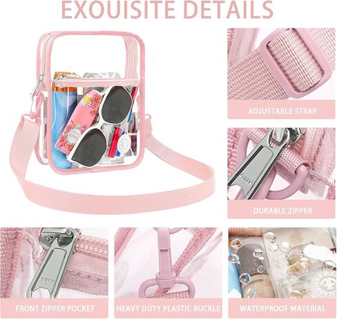 Clear Bag Purse Crossbody Transparent Bag with Sturdy Plastic Buckle for Stadium Events Concerts in Saudi Arabia