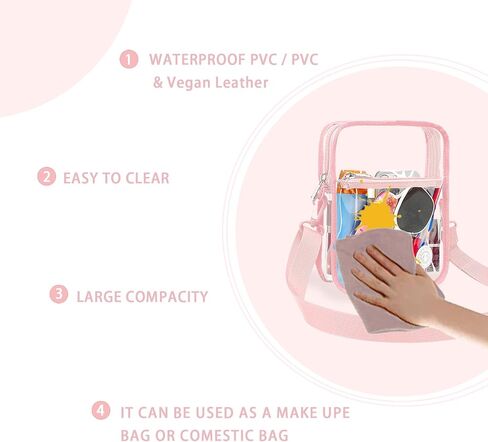 Clear Bag Purse Crossbody Transparent Bag with Sturdy Plastic Buckle for Stadium Events Concerts in Saudi Arabia