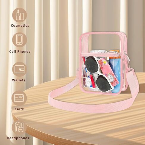 Clear Bag Purse Crossbody Transparent Bag with Sturdy Plastic Buckle for Stadium Events Concerts in Saudi Arabia