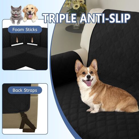 Arfntevss Sectional Sofa Cover Corner Sectional Couch Cover L Shaped Reversible Washable Sofa Slipcover for Dog Quilted U Shape Couch Cover 4 Pcs Non Slip Furniture Protector (Silver Grey, XX-Large) in Kuwait