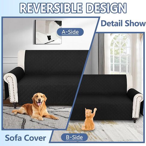 Arfntevss Sectional Sofa Cover Corner Sectional Couch Cover L Shaped Reversible Washable Sofa Slipcover for Dog Quilted U Shape Couch Cover 4 Pcs Non Slip Furniture Protector (Silver Grey, XX-Large) in Kuwait