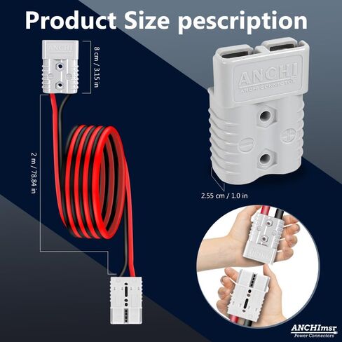 175A Connector Plug with 6AWG Wire Battery Quick Connector Forklift Plug Wire Trailer Power Storage Power Harness (175A 1M) in Saudi Arabia