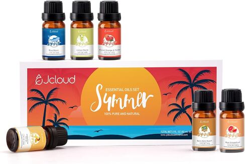 JCLOUD Fall Essential Oils for Diffusers for Home, Autumn Scented Fragrance Oils Gift Set, Incl. Black Vanilla, Cinnamon & Santal Aromatherapy Diffuser Oils - Spicy, Woody & Oriental Scents, 6 * 10mL in Saudi Arabia