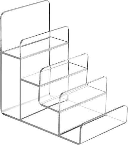 QWORK 4-Tier Acrylic Wallet وحامل عرض حقيبة اليد، متين، موفر للمساحة، حامل شفاف للاستخدام المنزلي والتجزئة in Saudi Arabia
