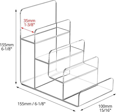 QWORK 4-Tier Acrylic Wallet وحامل عرض حقيبة اليد، متين، موفر للمساحة، حامل شفاف للاستخدام المنزلي والتجزئة in Saudi Arabia