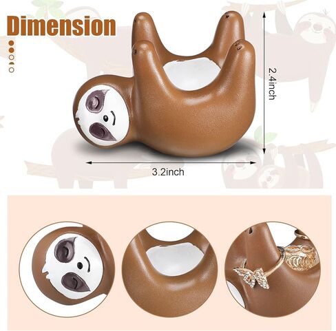 amyhill 2 جهاز كمبيوتر شخصى حامل حلقة الكسل لطيف حامل المجوهرات القرط القلائد ديكور الكسل فن الديكور الدائري وعاء الكسل حامل المجوهرات لمكتب العداد الليلي in Kuwait