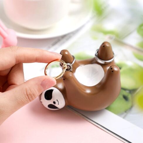 amyhill 2 جهاز كمبيوتر شخصى حامل حلقة الكسل لطيف حامل المجوهرات القرط القلائد ديكور الكسل فن الديكور الدائري وعاء الكسل حامل المجوهرات لمكتب العداد الليلي in Kuwait