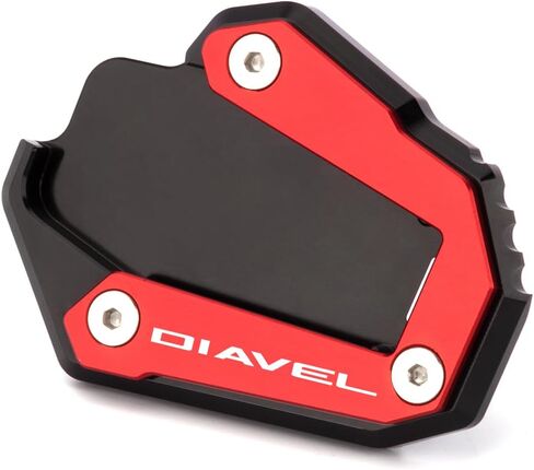 Motorcycle Side Stand Extension Kickstand Plate Compatible With Ducati Diavel 1260 1260S 2019 2020 2021 2022 2023 | Foot Pad Support Diavel1260 Accessories (red-2) in Kuwait