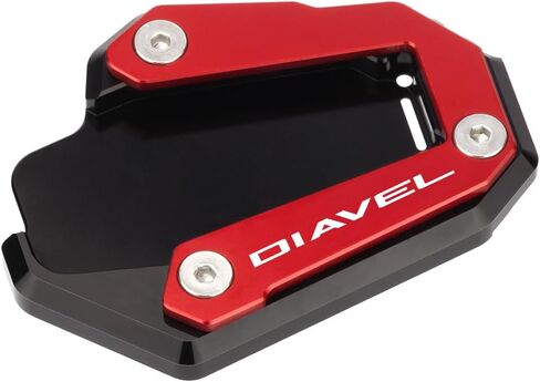 Motorcycle Side Stand Extension Kickstand Plate Compatible With Ducati Diavel 1260 1260S 2019 2020 2021 2022 2023 | Foot Pad Support Diavel1260 Accessories (red-2) in Kuwait