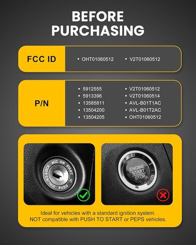 Car Key Fob Replacement for Chevy: Keyfob Replacement Fits for Chevy Cruze Equinox Malibu GMC Terrain Buick Encore Accessories Keyless Entry Remote Control (4 Buttons x2) in Saudi Arabia