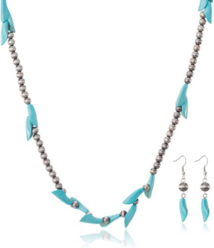 Rustic Couture's Western Turquoise Jewelry Set for Women Multi Layer Necklaces Navajo Cowgirl Beaded Neacklaces in Kuwait