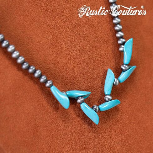 Rustic Couture's Western Turquoise Jewelry Set for Women Multi Layer Necklaces Navajo Cowgirl Beaded Neacklaces in Kuwait
