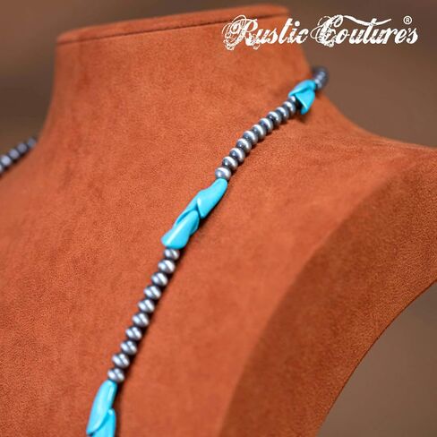 Rustic Couture's Western Turquoise Jewelry Set for Women Multi Layer Necklaces Navajo Cowgirl Beaded Neacklaces in Kuwait