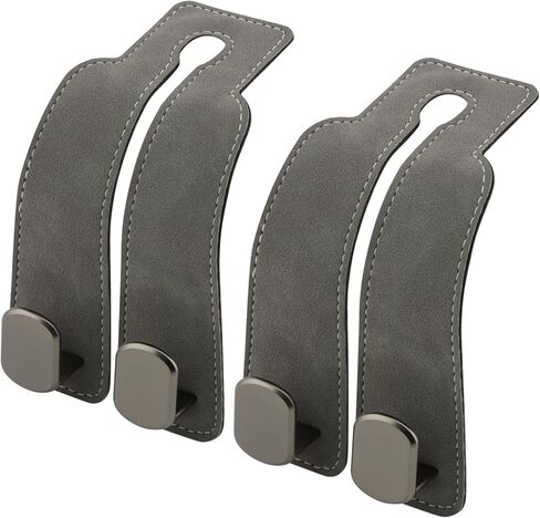 HONUTIGE 2 قطعة خطافات سيارة لمسند الرأس، 2 في 1 خطاف تخزين خلفي لمقعد السيارة خطاف مزدوج لمسند الرأس للسيارة ومحفظة السيارة وإكسسوارات تنظيم السيارة للحقائب والمحافظ وحقائب اليد (بني) in Kuwait