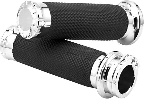 Motorcycle Grips 1 Inch Non Slip Rubber Thruster Grip Motorcycle Handlebar Grips for Harley Honda Kawasaki Suzuki Yamaha Bobber Chopper Cafe Racer BWM in Kuwait