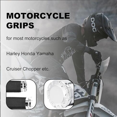 Motorcycle Grips 1 Inch Non Slip Rubber Thruster Grip Motorcycle Handlebar Grips for Harley Honda Kawasaki Suzuki Yamaha Bobber Chopper Cafe Racer BWM in Kuwait