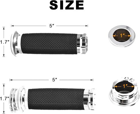 Motorcycle Grips 1 Inch Non Slip Rubber Thruster Grip Motorcycle Handlebar Grips for Harley Honda Kawasaki Suzuki Yamaha Bobber Chopper Cafe Racer BWM in Kuwait