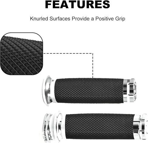 Motorcycle Grips 1 Inch Non Slip Rubber Thruster Grip Motorcycle Handlebar Grips for Harley Honda Kawasaki Suzuki Yamaha Bobber Chopper Cafe Racer BWM in Kuwait