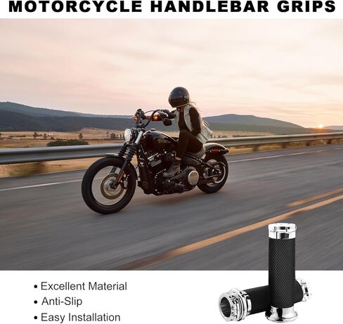 Motorcycle Grips 1 Inch Non Slip Rubber Thruster Grip Motorcycle Handlebar Grips for Harley Honda Kawasaki Suzuki Yamaha Bobber Chopper Cafe Racer BWM in Kuwait