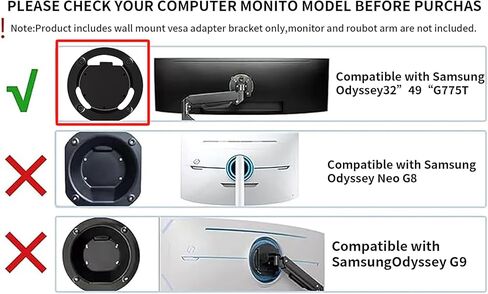 دعامة محول VESA للتثبيت على الحائط، متوافقة مع Samsung Odyssey G9 49 بوصة C49G97TSSN C49G95T S49AG952NN LC49G97TSSNXDC LS49AG952NNXZA in Kuwait