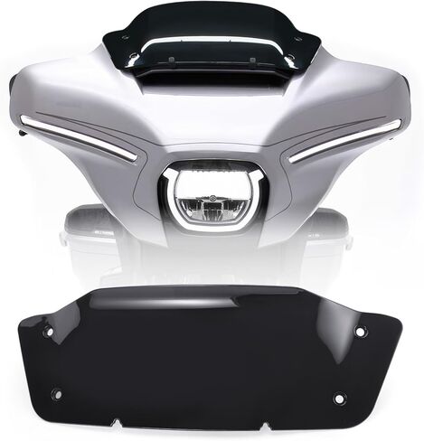 7" Wave Windshield Windscreen Wind Splitter fits for Harley Touring Street Glide FLHX 2023-2024, CVO Street Glide FLHXSE 2023-2024 (Black) in Saudi Arabia