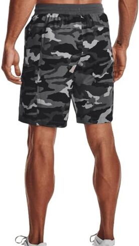 شورت رجالي من Under Armour مطبوع عليه UA Elite Cargo، مموه باللون الأسود/الرمادي، مقاس كبير جدًا in Saudi Arabia