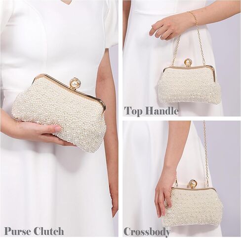 Ayliss Women Rhinestone Handbag Clutch Evening Purse Bag Bowknot Bridal Crossbody Shoulder Sparkling Prom Party in Kuwait