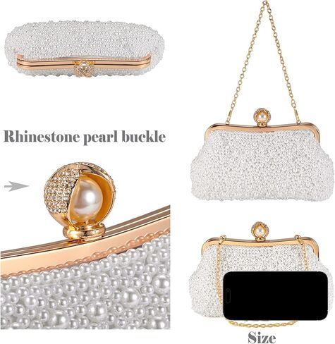 Ayliss Women Rhinestone Handbag Clutch Evening Purse Bag Bowknot Bridal Crossbody Shoulder Sparkling Prom Party in Kuwait