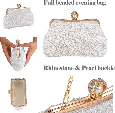 Ayliss Women Rhinestone Handbag Clutch Evening Purse Bag Bowknot Bridal Crossbody Shoulder Sparkling Prom Party in Kuwait