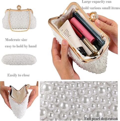 Ayliss Women Rhinestone Handbag Clutch Evening Purse Bag Bowknot Bridal Crossbody Shoulder Sparkling Prom Party in Kuwait