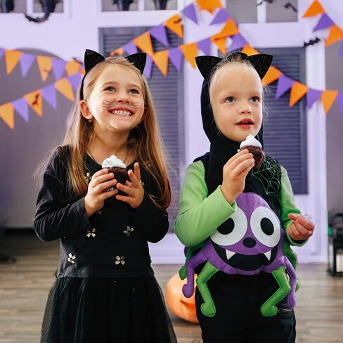 Cat Ears Headband for Women Girls, Halloween Cosplay Cat Costume Hair Accessories for Adult Kids Black in Kuwait