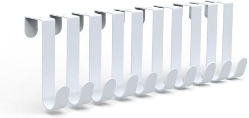 عبوتان من خطافات فوق الباب، رف منظم معدني قوي فوق الباب مع 10 خطافات خشبية لغرفة المعيشة والحمام وغرفة النوم والملابس المعلقة للمطبخ والمناشف والقبعات والمعاطف والحقائب in Kuwait