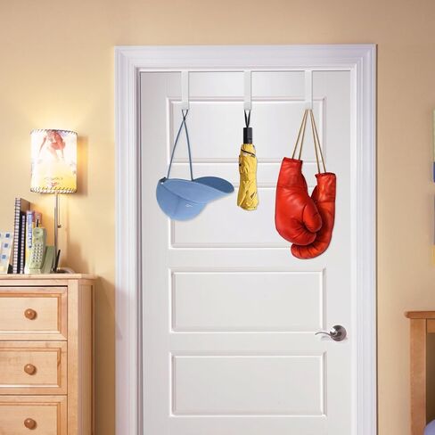 عبوتان من خطافات فوق الباب، رف منظم معدني قوي فوق الباب مع 10 خطافات خشبية لغرفة المعيشة والحمام وغرفة النوم والملابس المعلقة للمطبخ والمناشف والقبعات والمعاطف والحقائب in Kuwait