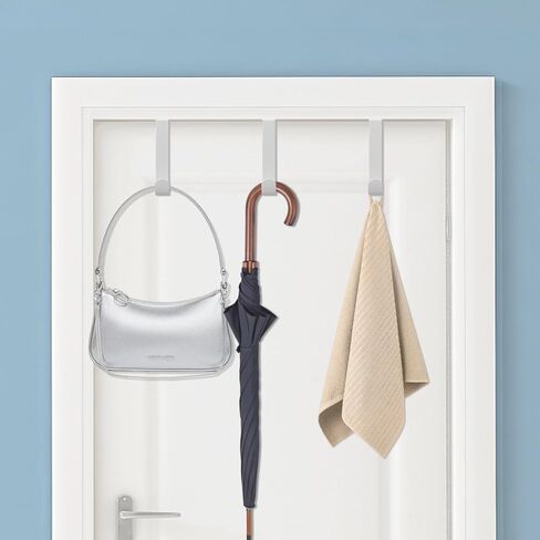 عبوتان من خطافات فوق الباب، رف منظم معدني قوي فوق الباب مع 10 خطافات خشبية لغرفة المعيشة والحمام وغرفة النوم والملابس المعلقة للمطبخ والمناشف والقبعات والمعاطف والحقائب in Kuwait