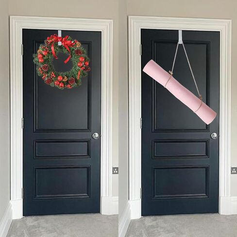 عبوتان من خطافات فوق الباب، رف منظم معدني قوي فوق الباب مع 10 خطافات خشبية لغرفة المعيشة والحمام وغرفة النوم والملابس المعلقة للمطبخ والمناشف والقبعات والمعاطف والحقائب in Kuwait