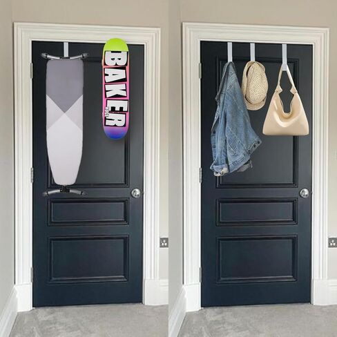 عبوتان من خطافات فوق الباب، رف منظم معدني قوي فوق الباب مع 10 خطافات خشبية لغرفة المعيشة والحمام وغرفة النوم والملابس المعلقة للمطبخ والمناشف والقبعات والمعاطف والحقائب in Kuwait