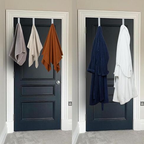 عبوتان من خطافات فوق الباب، رف منظم معدني قوي فوق الباب مع 10 خطافات خشبية لغرفة المعيشة والحمام وغرفة النوم والملابس المعلقة للمطبخ والمناشف والقبعات والمعاطف والحقائب in Kuwait