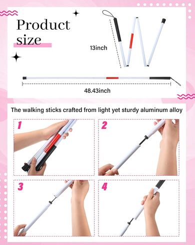 Yunlly 5 PCS Halloween Mouse Costume Accessories Set Folding Blind Cane Pink Mouse Headband Nose White Gloves Round Glasses in Kuwait