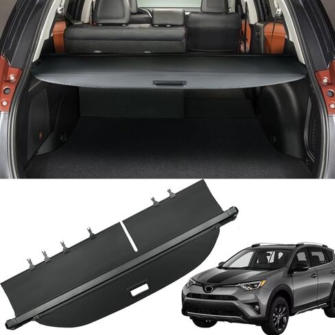Marretoo Cargo Cover for Toyota Rav4 2013 2014 2015 2016 2017 2018 for Toyota Rav4 Accessories Black Retractable Factory Style SUV Trunk Cover Cargo Security Shade Trunk Cover in Kuwait
