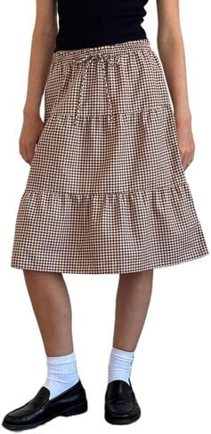 Vintage Grunge Fairycore Midi Skirts Printed Split Long Skirts A Line Mid-Calf Skirt Harajuku Fall Winter Retro Clothing in Kuwait