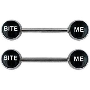 Pierced Owl 14GA Bite Me Nipple Barbells, Sold as a Pair