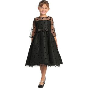 Made in USA - Girls Black Dress - Black Flower Girl Dress - Black Christmas Dress Girls - Vestido Negro para Niña