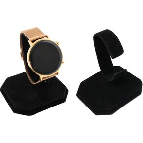 Honbay 2PCS Black Velvet Watch Display Stand C-ring Wrist Watch Display Holder Jewelry Bracelet Watch Display Rack Holder Stand for Home or Store Use