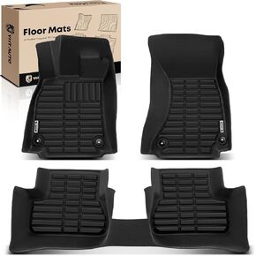YHTAUTO Floor Mats Fit 2010-2014 Audi A5, 2013-2015 RS5, 2008-2016 S5, TPE All Weather Car Mats Waterproof Anti-Slip Odorless Floor Liner, Interior Car Accessories Front & 2nd Row Liner