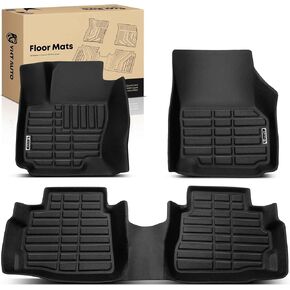 YHTAUTO Floor Mats Fit 2014-2021 Ford Mondeo, TPE All Weather Car Mats Waterproof Anti-Slip Odorless Floor Liner, Interior Car Accessories Front & 2nd Row Liner