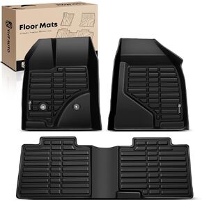 YHTAUTO Floor Mats Fit 2011-2014 Ford Edge, TPE All Weather Car Mats Waterproof Anti-Slip Odorless Floor Liner, Interior Car Accessories Front & 2nd Row Liner